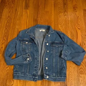 Jean jacket with buttons.  Size M